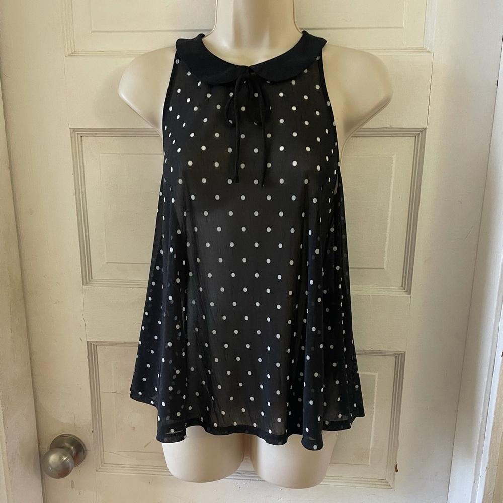 Sheer polka dot top